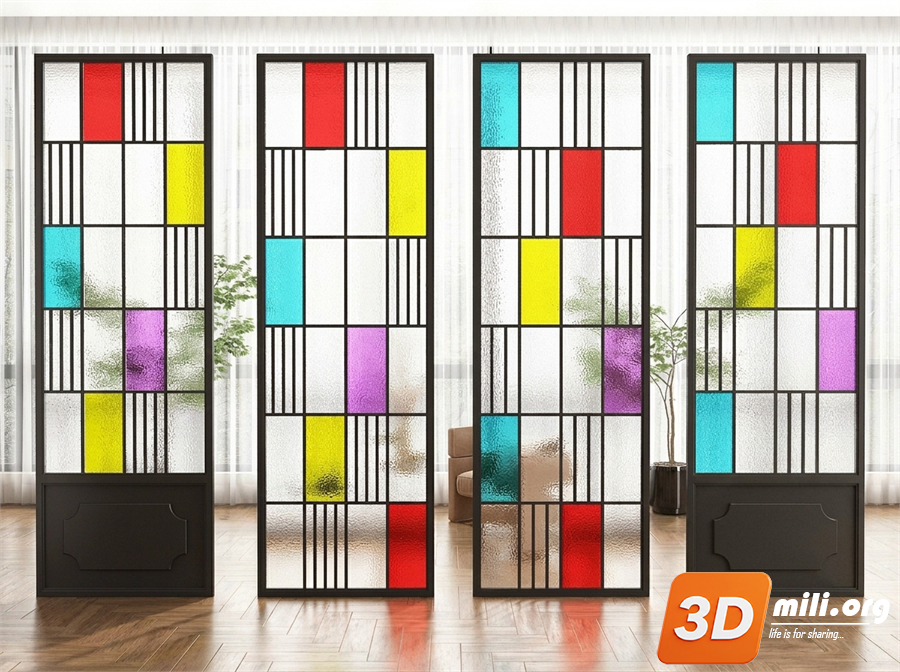 Folding screen Skp Files 
